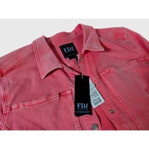 FDJ French Dressing Jeans Crop Jacket Womens XXL Pink MFRP $120 Flamingo Pink
